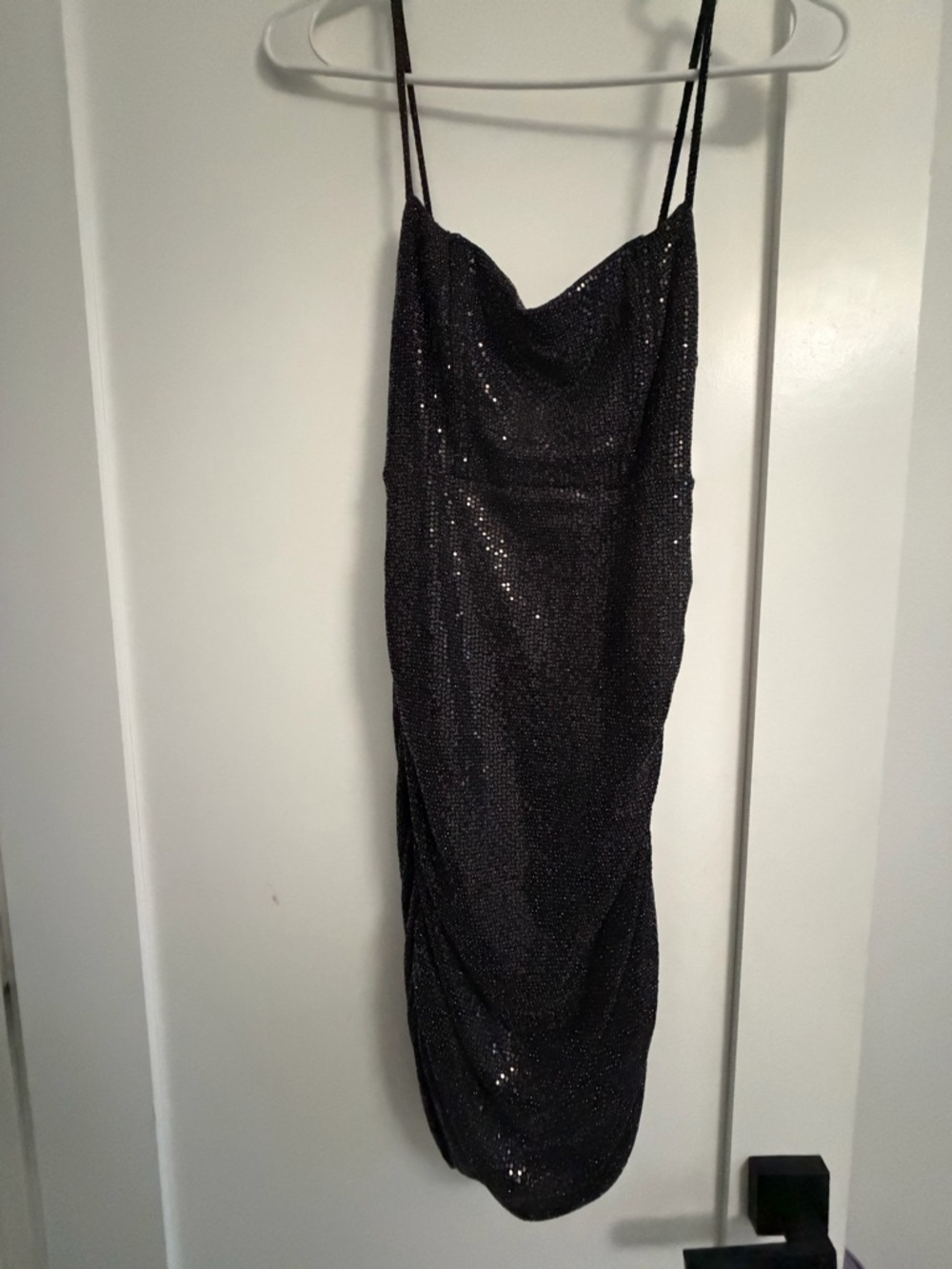 Urban Outfitters Black Sequin Slip Midi Dress